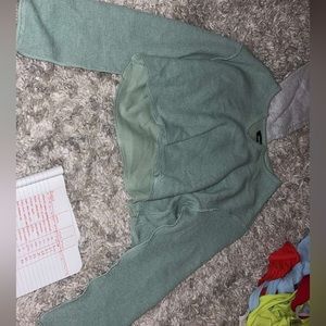 Green urban cropped sweater